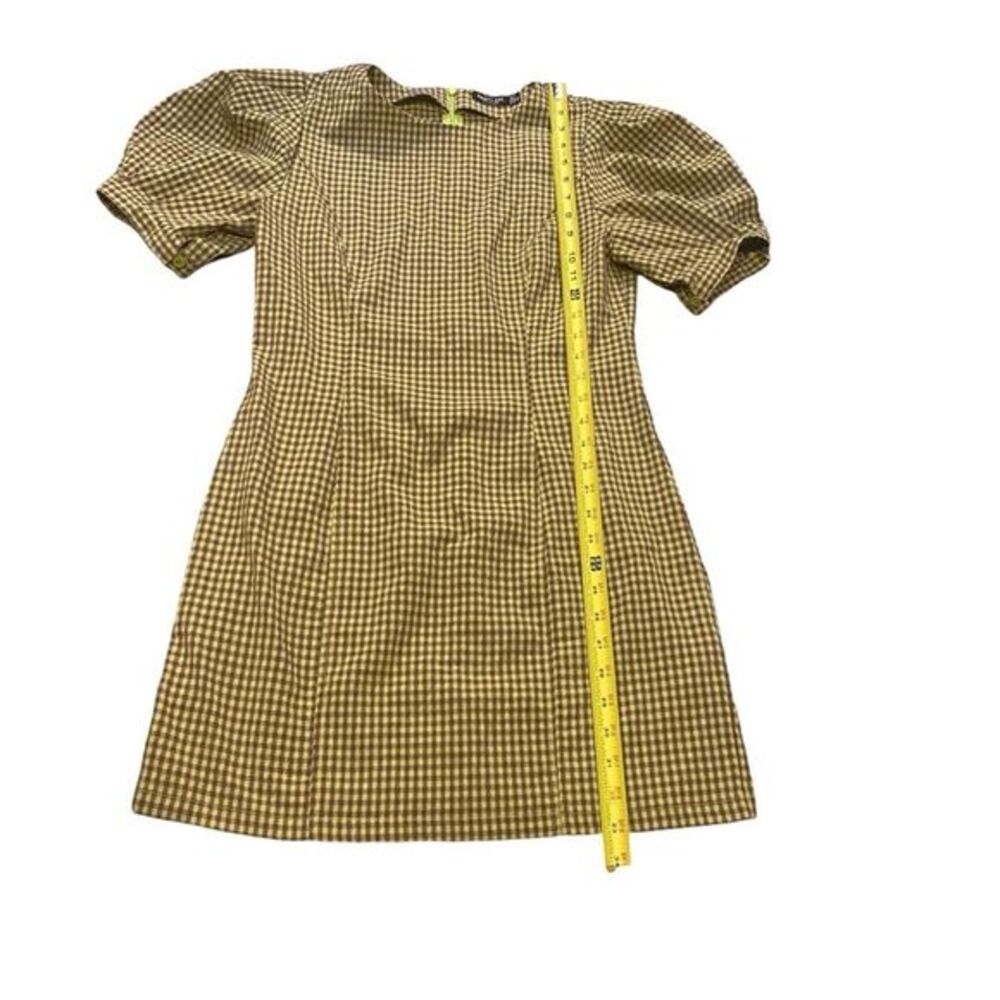 Nasty Gal Size 8 Puff Sleeve Gingham Print Fitted Mini Dress Green Cottagecore - Picture 8 of 9